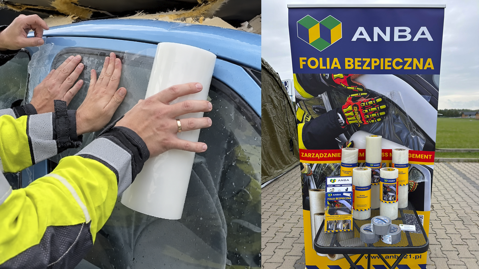 Folie do zabezpieczania szyb w ratownictwie – ANBA na warsztatach w Międzyrzecu Podlaskim