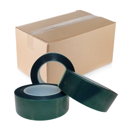Taśma Wysokotemperaturowa Zielona PET 40 mm x 66 mb, 20 sztuk w kartonie   