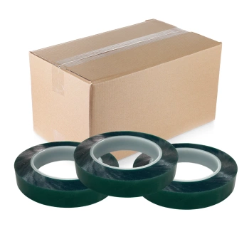 Taśma Wysokotemperaturowa Zielona PET  20 mm / 66 mb. Karton 40 sztuk