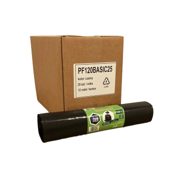 Worki na śmieci 120L / Karton: 12 rolek - ilość w rolce: 25 sztuk